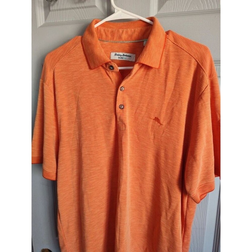 Tommy Bahama island zone via verde L orange polo shirt mens